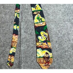 Looney Tunes Neck Tie Vintage 1994 100% Silk Golf Marvin The Martian Bugs **